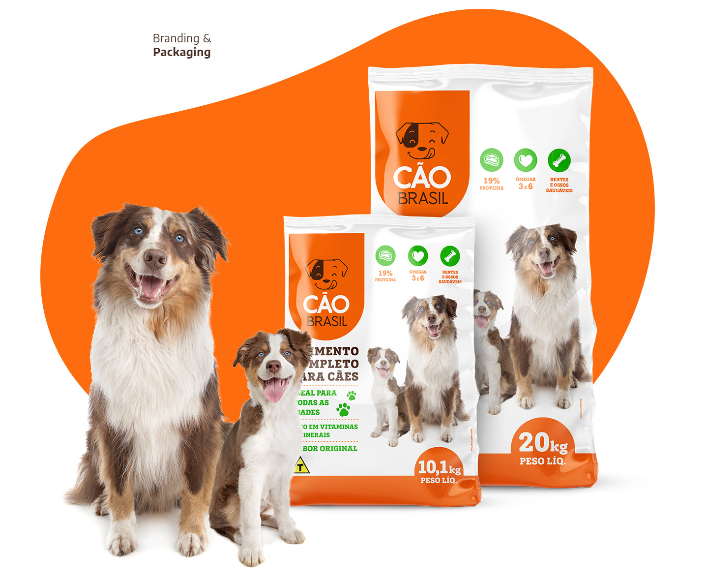 Cão Brasil pet food packaging design